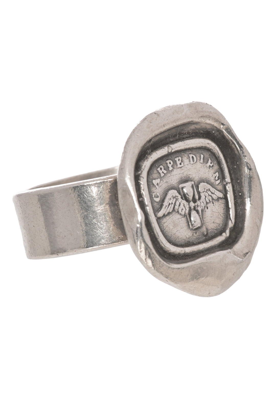 Pyrrha Size 5 925 Silver Carpe Diem Signet Ring