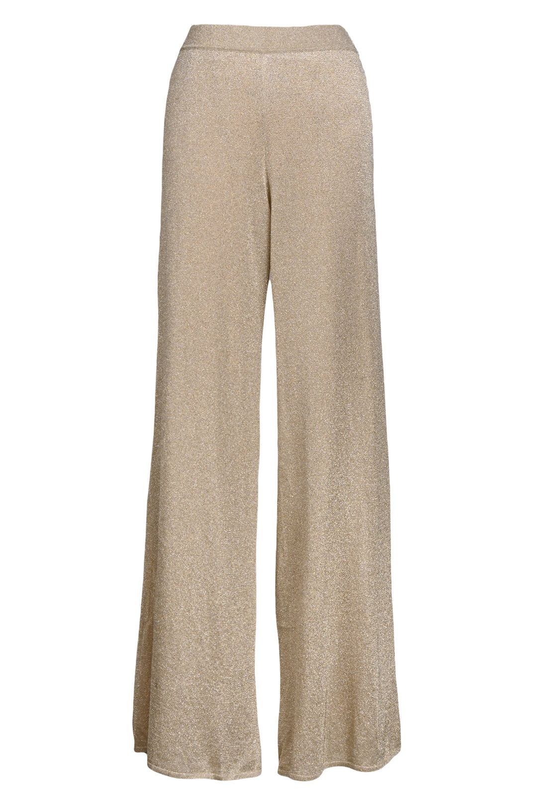 Missoni Size 44 Metallic Knit Wide Leg Pants