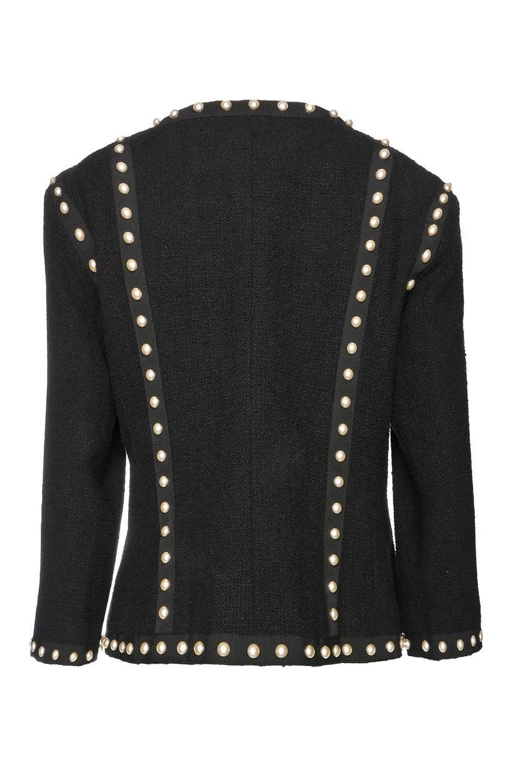 Chanel Size 40 Faux Pearl Tweed  Jacket