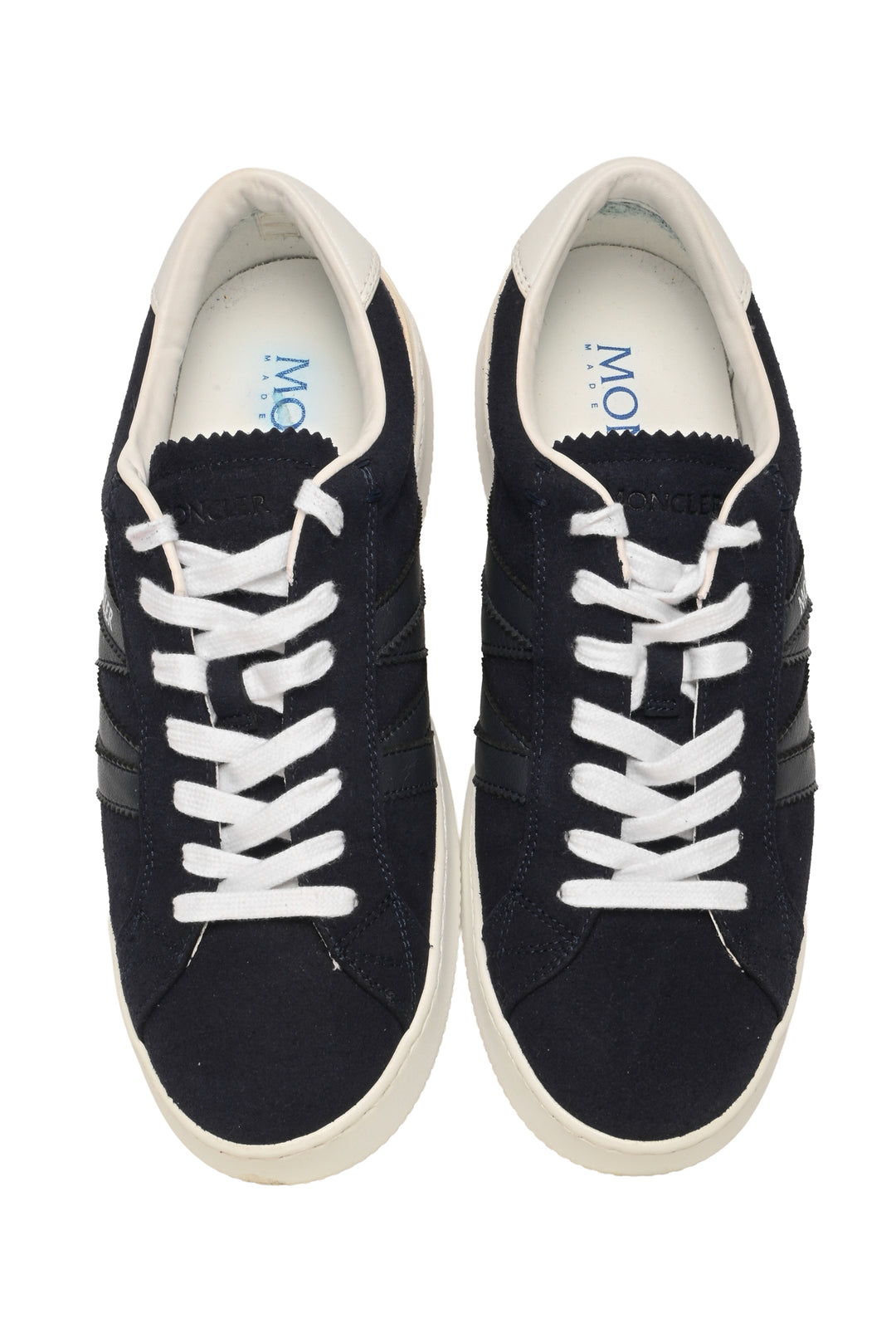 Moncler Size 41 Monaco M Leather Trimmed Suede Sneaker