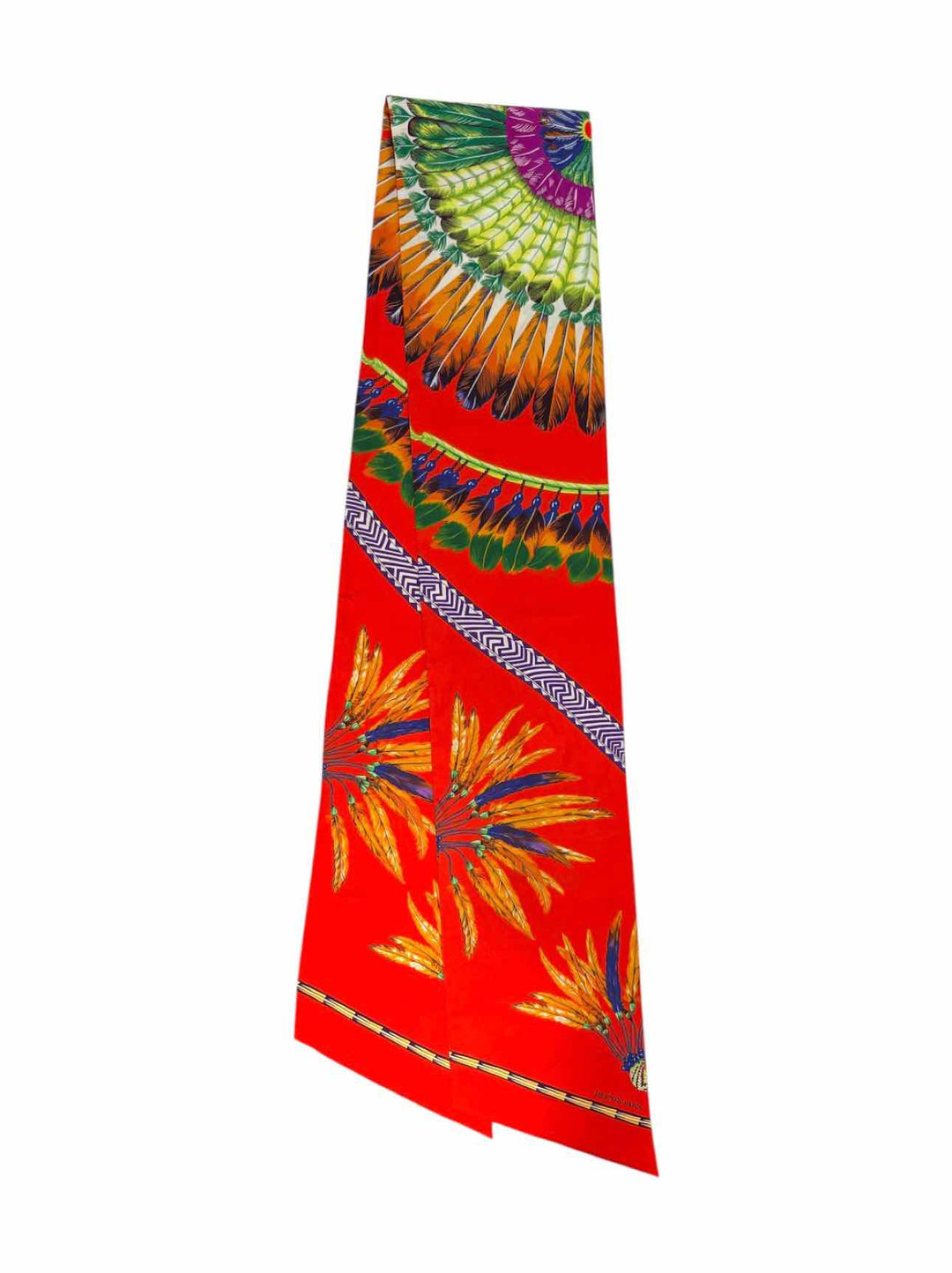 Hermes Size OS Brasil Maxi Silk Twilly Scarf