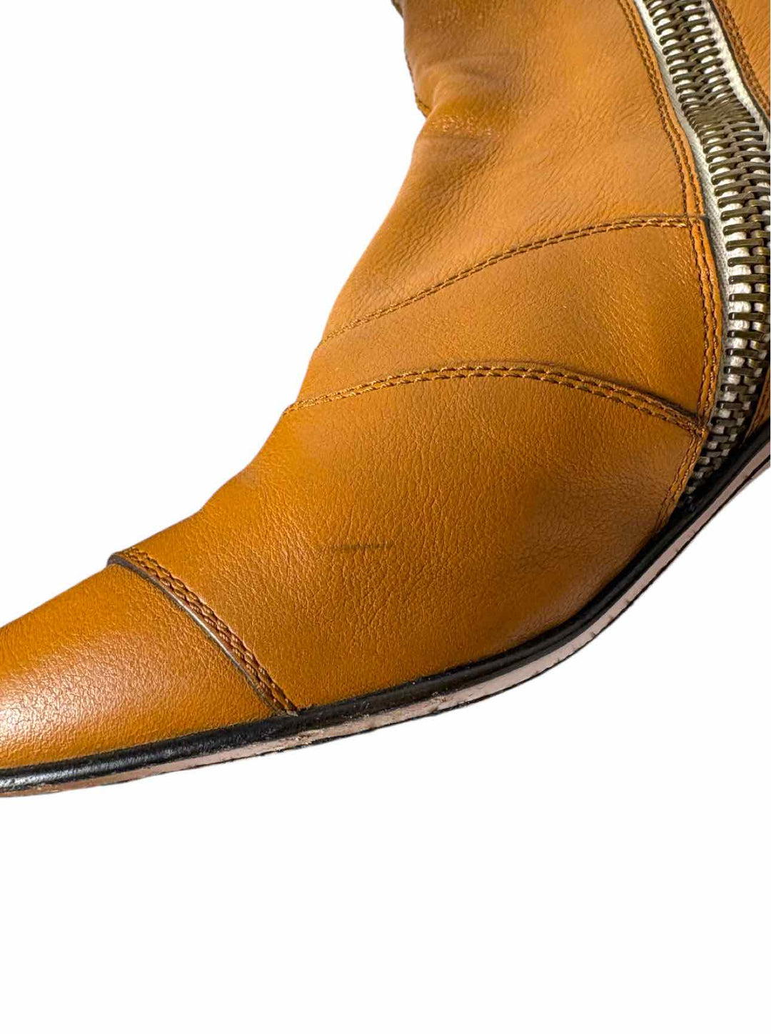 Chloe Size 38.5 Leather Side Zippers Ankle Boots