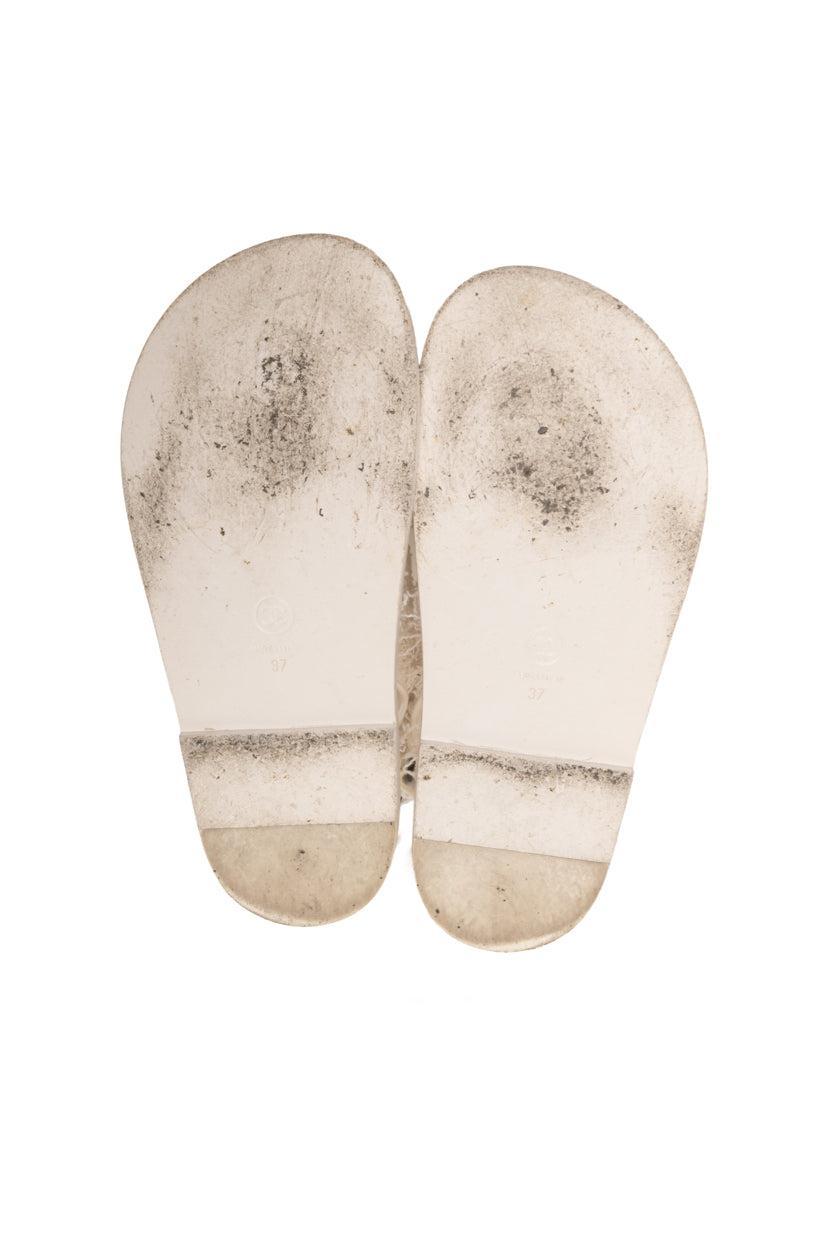 Chanel Size 37 Interlocking CC Logo Tweed Dad Sandals