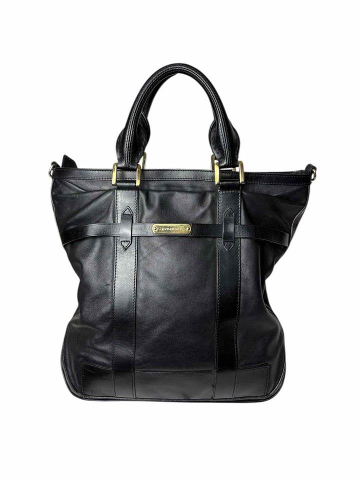 Burberry Black Leather Tote Purse