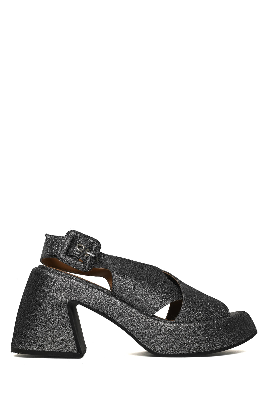 Ganni Size 39 Platform Glitter Slingback Sandals