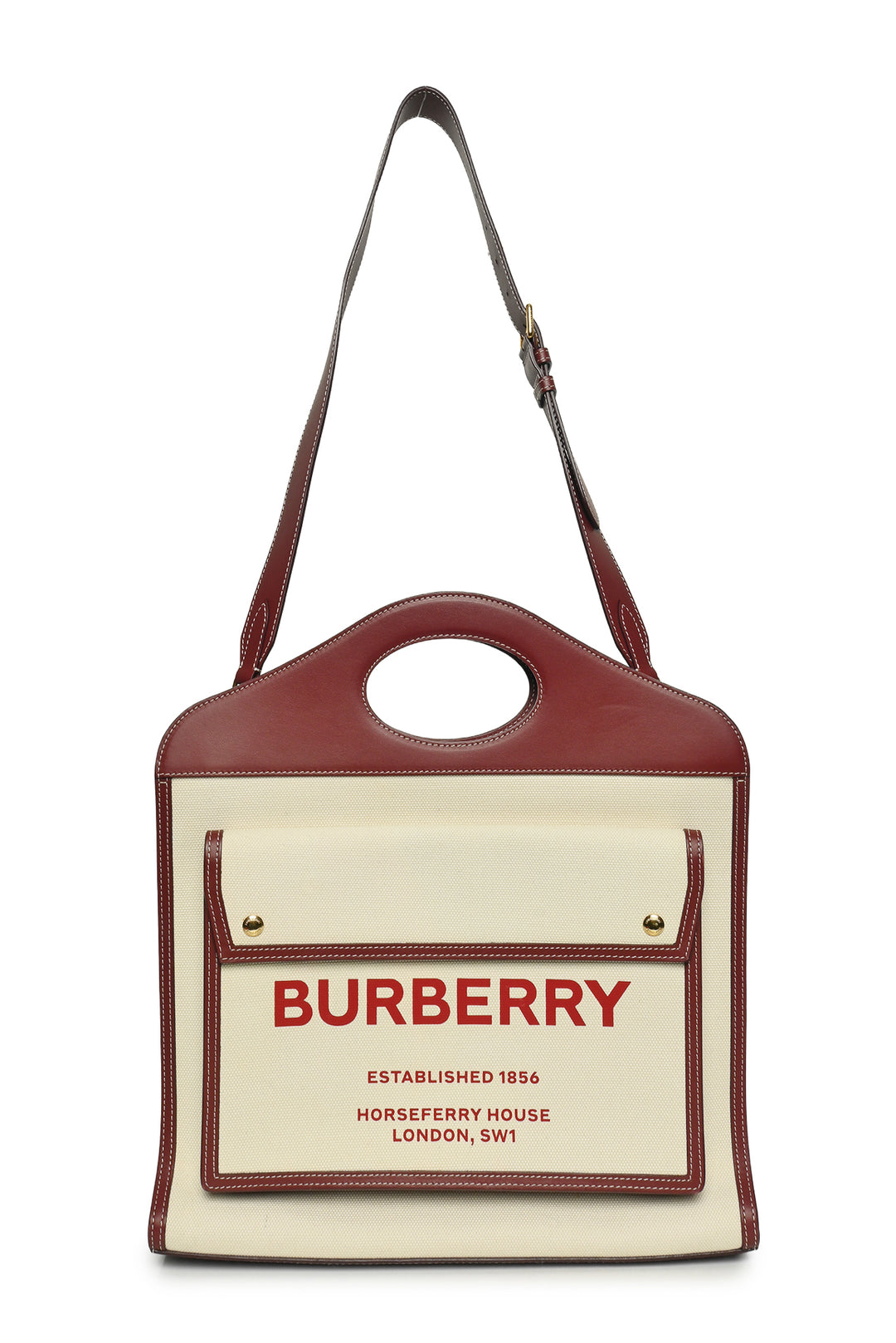 Burberry Canvas & Leather Medium Pocket Bag