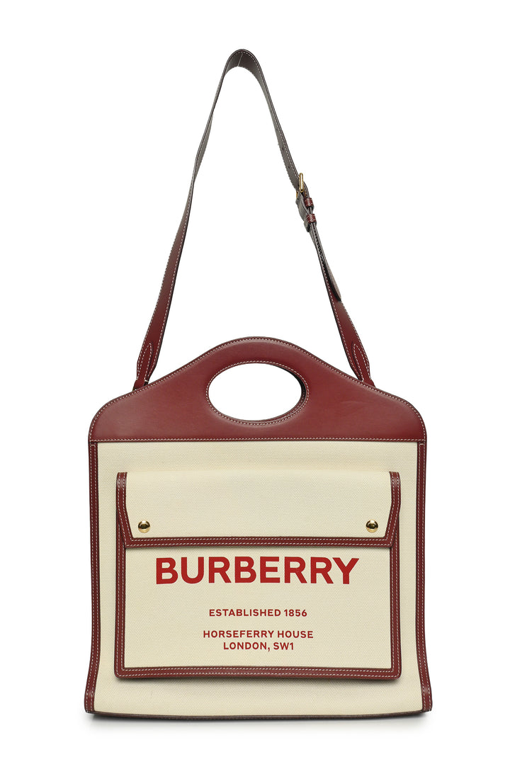 Burberry Canvas & Leather Medium Pocket Bag