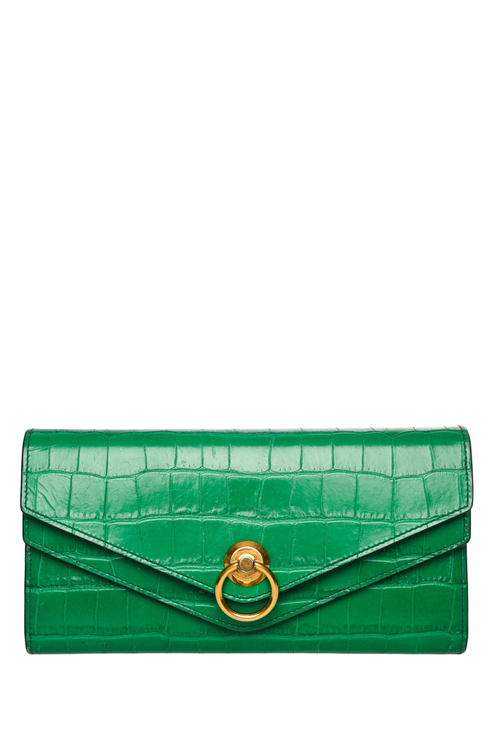 Mulberry Harlow Croc Embossed Long Wallet