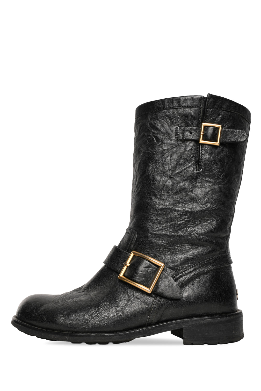 Jimmy Choo Size 38 Shearling Lined Biker Ankle Boots