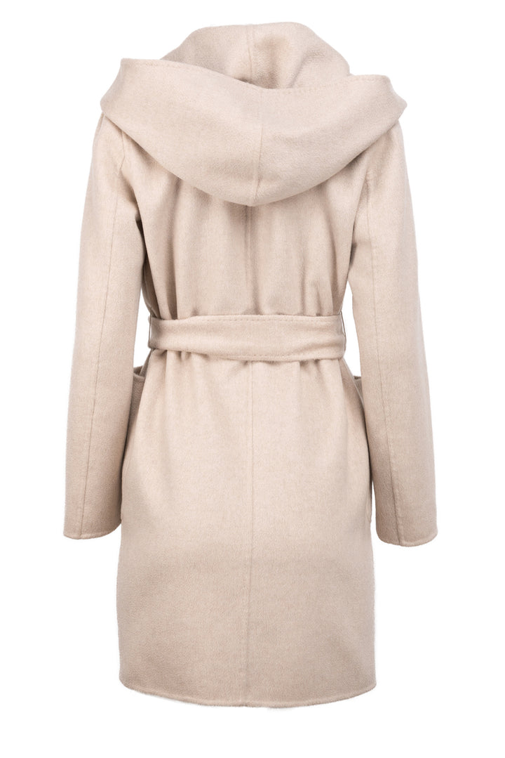 Max Mara Size 6 Hooded Belted Cashmere Coat