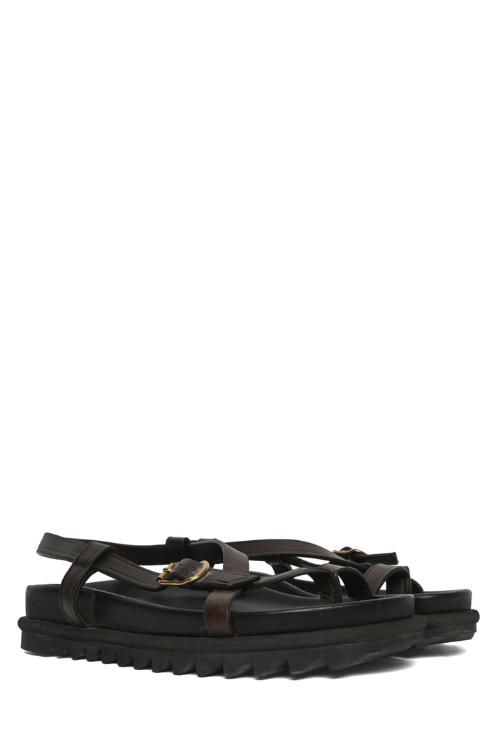 Dries Van Noten Size 40 Leather Strappy Buckle Sandals