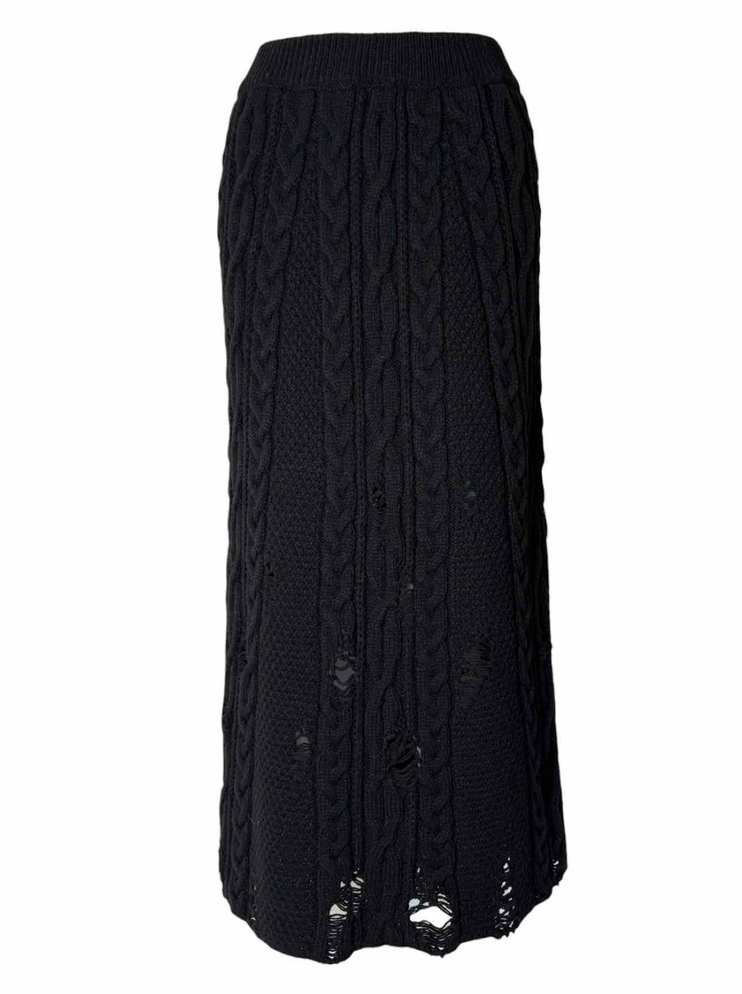 Y's Size 2 Cableknit Distressed Knit Skirt