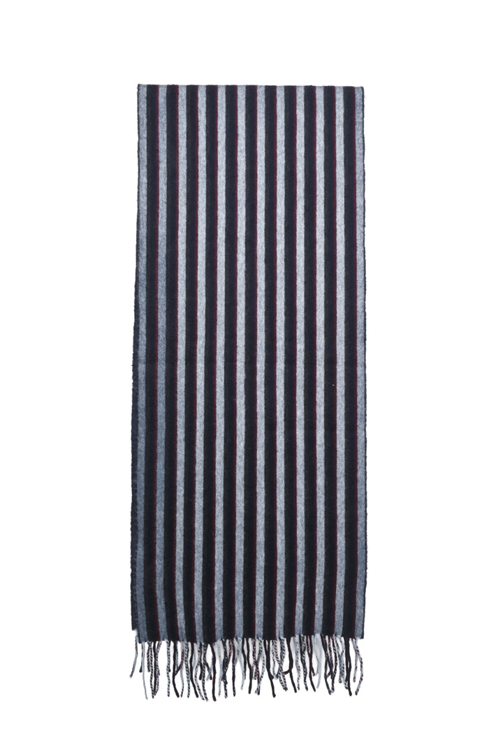 Louis Vuitton Striped Wool & Cashmere Blend Fringe Trim Scarf
