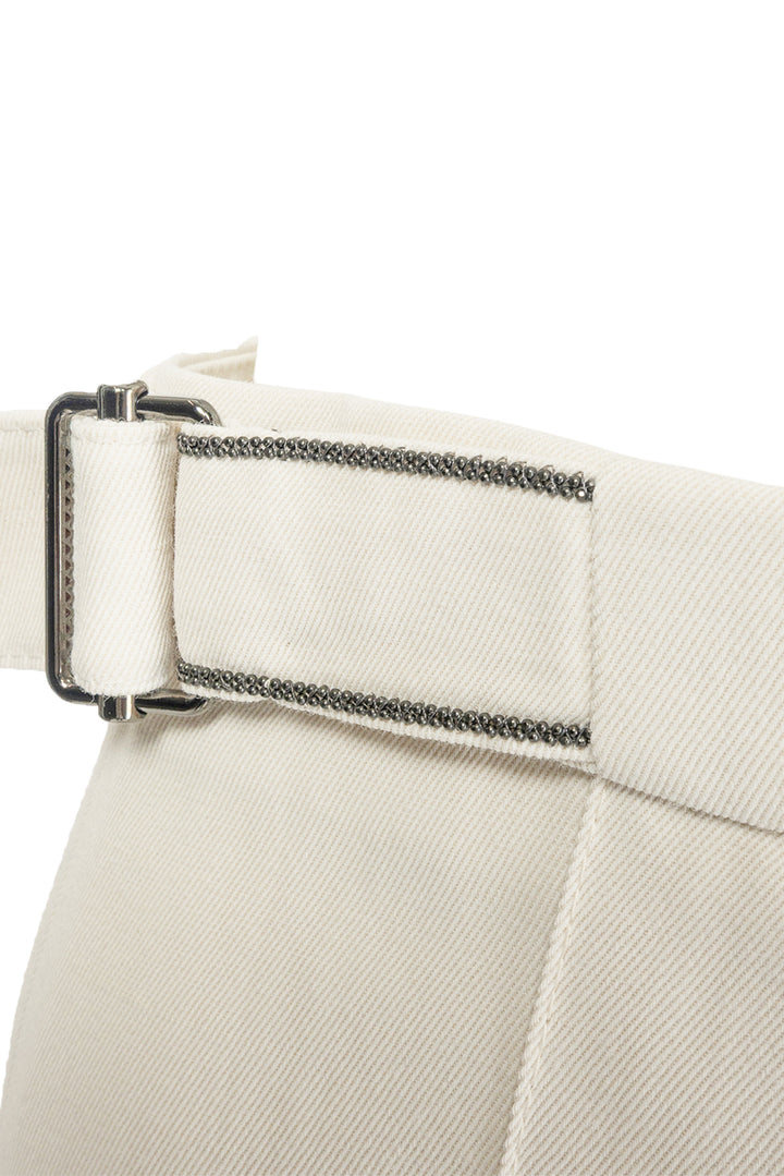 Brunello Cucinelli Size 10 Bead-Embellished Pleated Mini Skirt