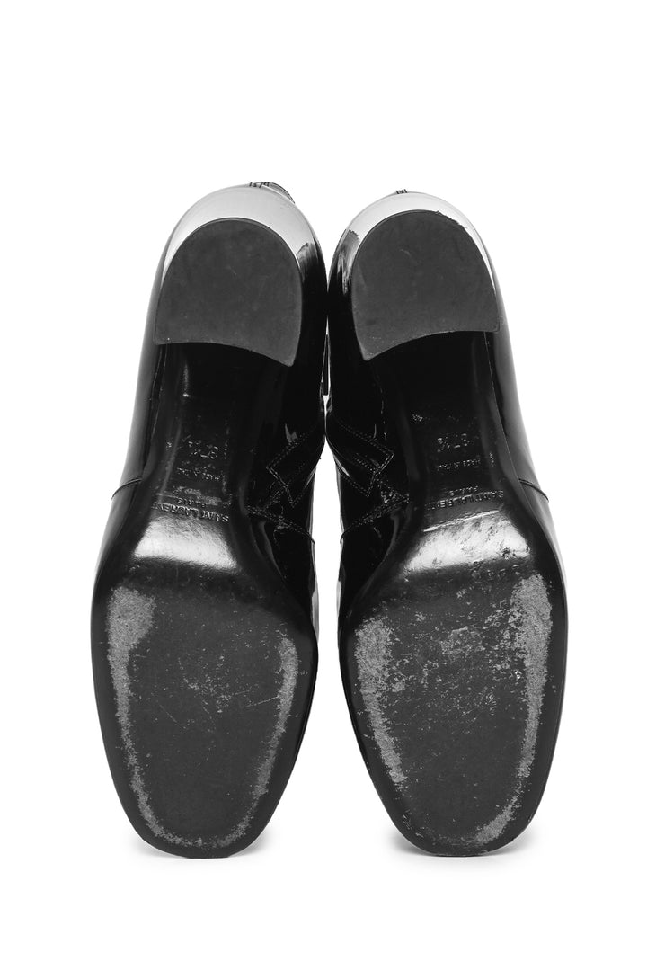 Saint Laurent Size 37.5 Patent Leather Maxine Ankle Boots