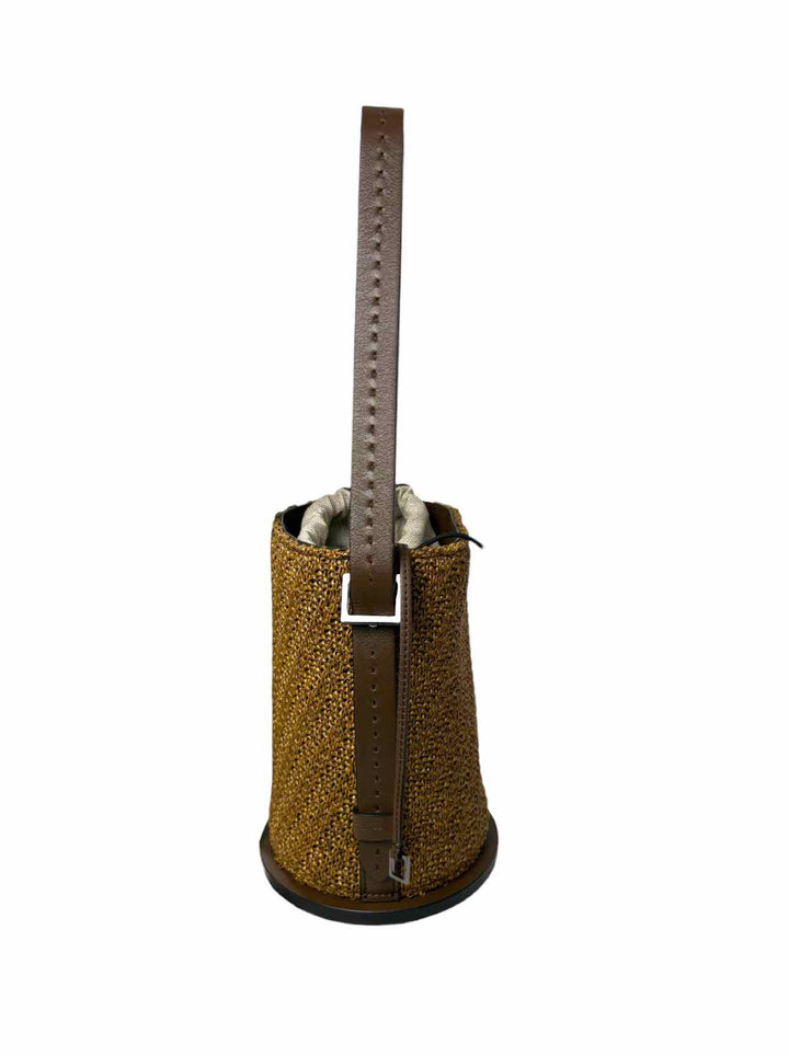Maxmara Woven Bucket Bag Leather Trim Purse