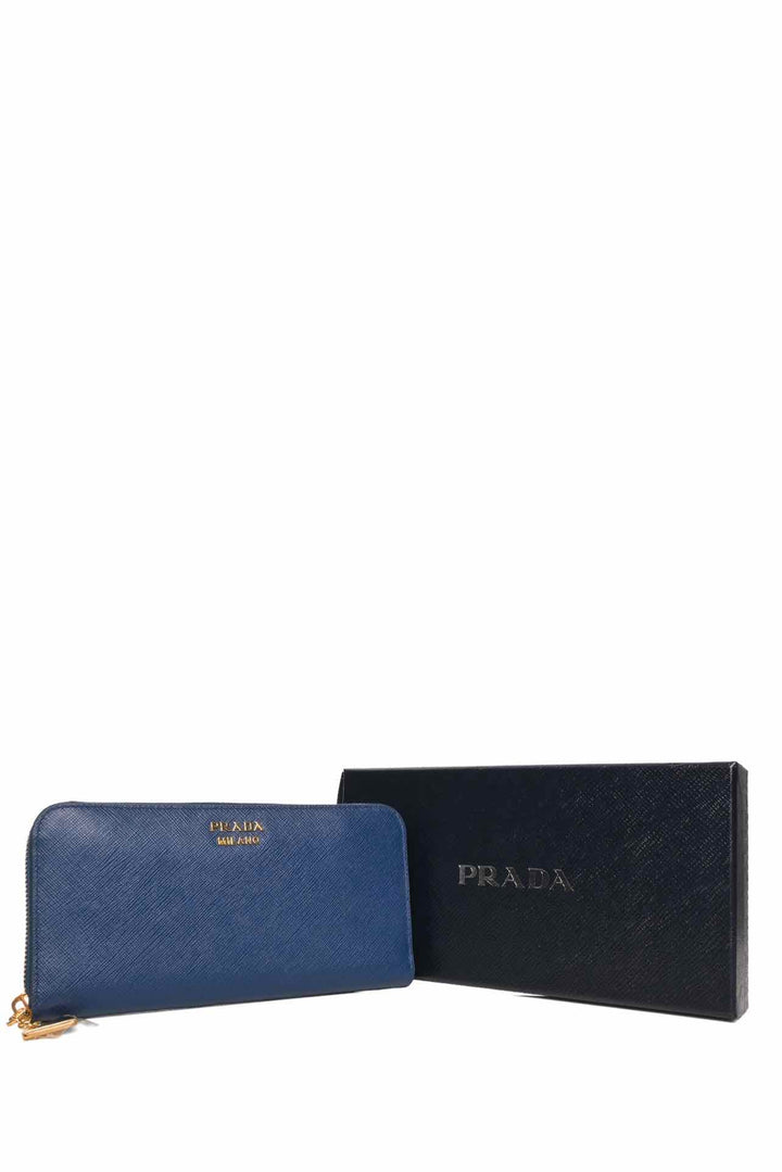 Prada Large Saffiano Lux Triangle Wallet