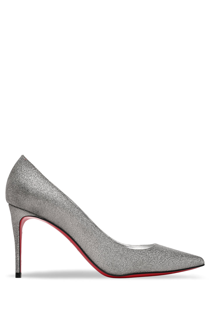 Louboutin Size 36 Kate 85 Silver Sparkle Pumps