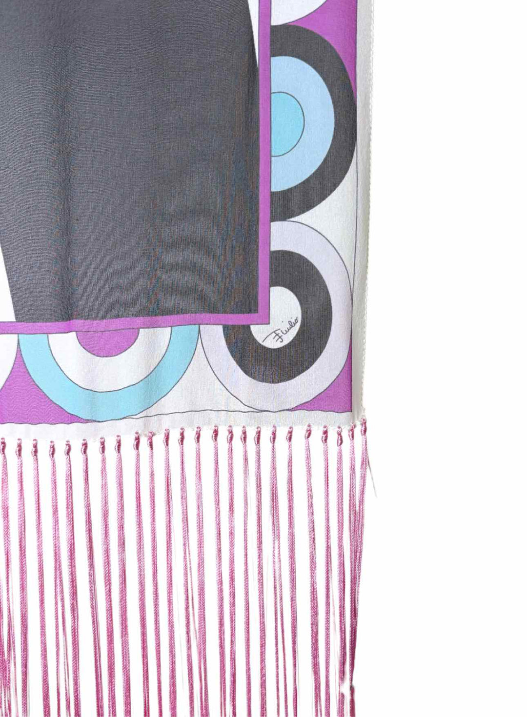 Emilio Pucci Printed Silk Fringe Scarf