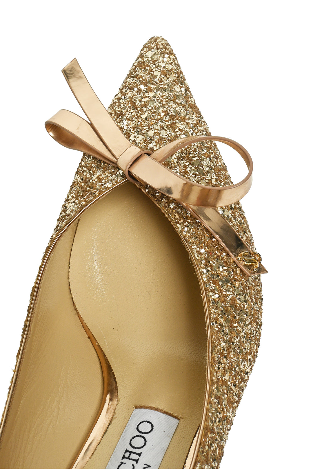 Jimmy Choo Size 37 Glitter Bow Pumps