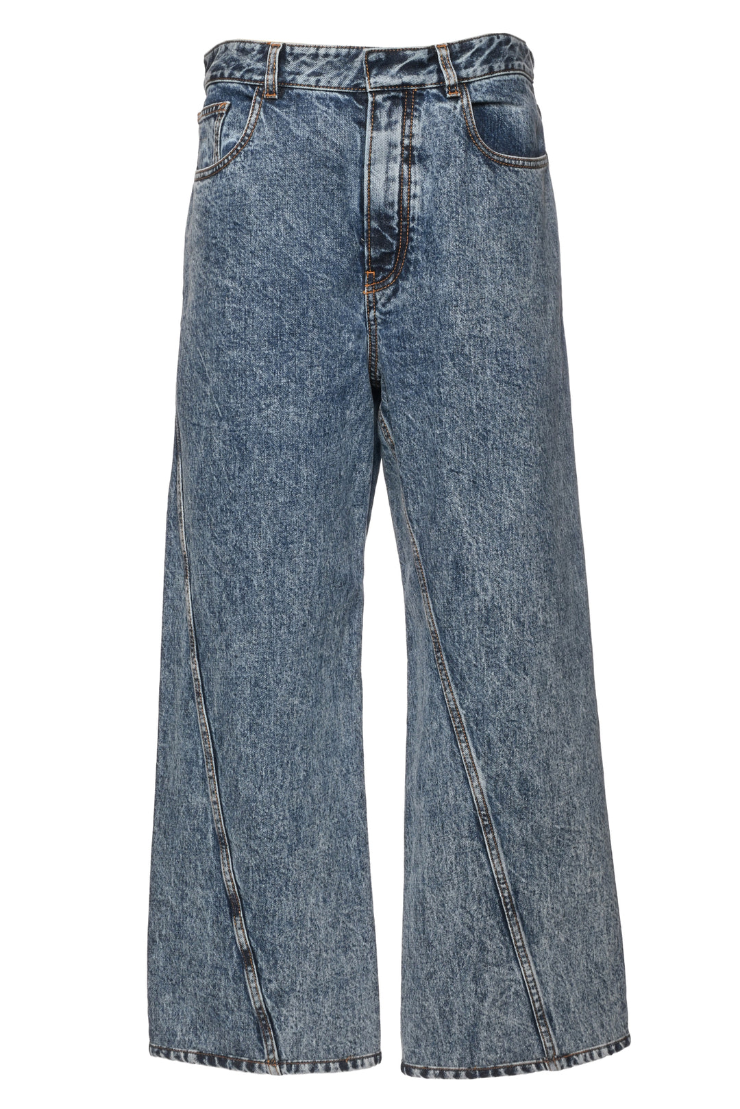 Alaia Size 36 Twisted-Hem Acid Wash Jeans