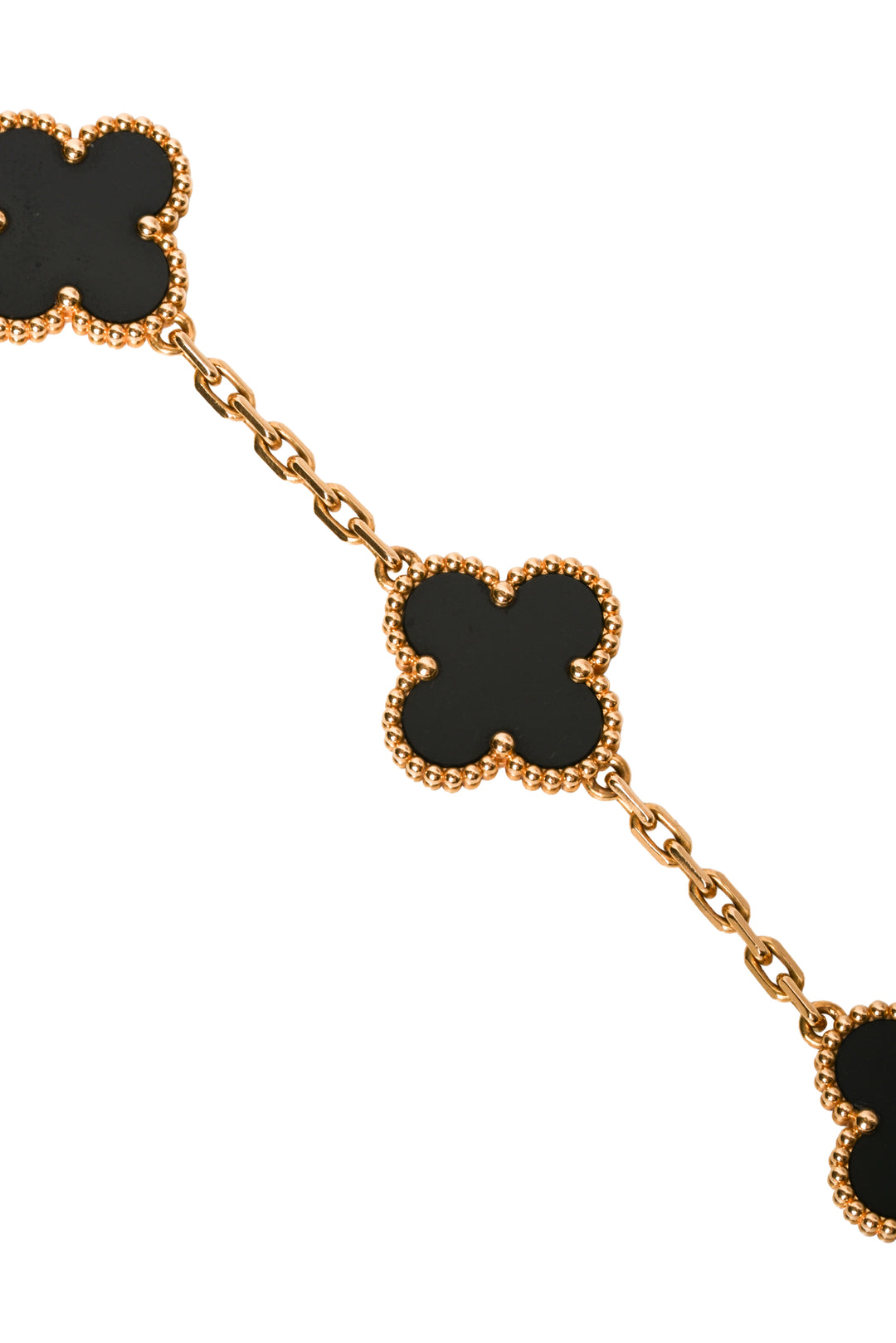Van Cleef & Arpels 2021 18K Yellow Gold & Black Onyx Vintage Alhambra Bracelet