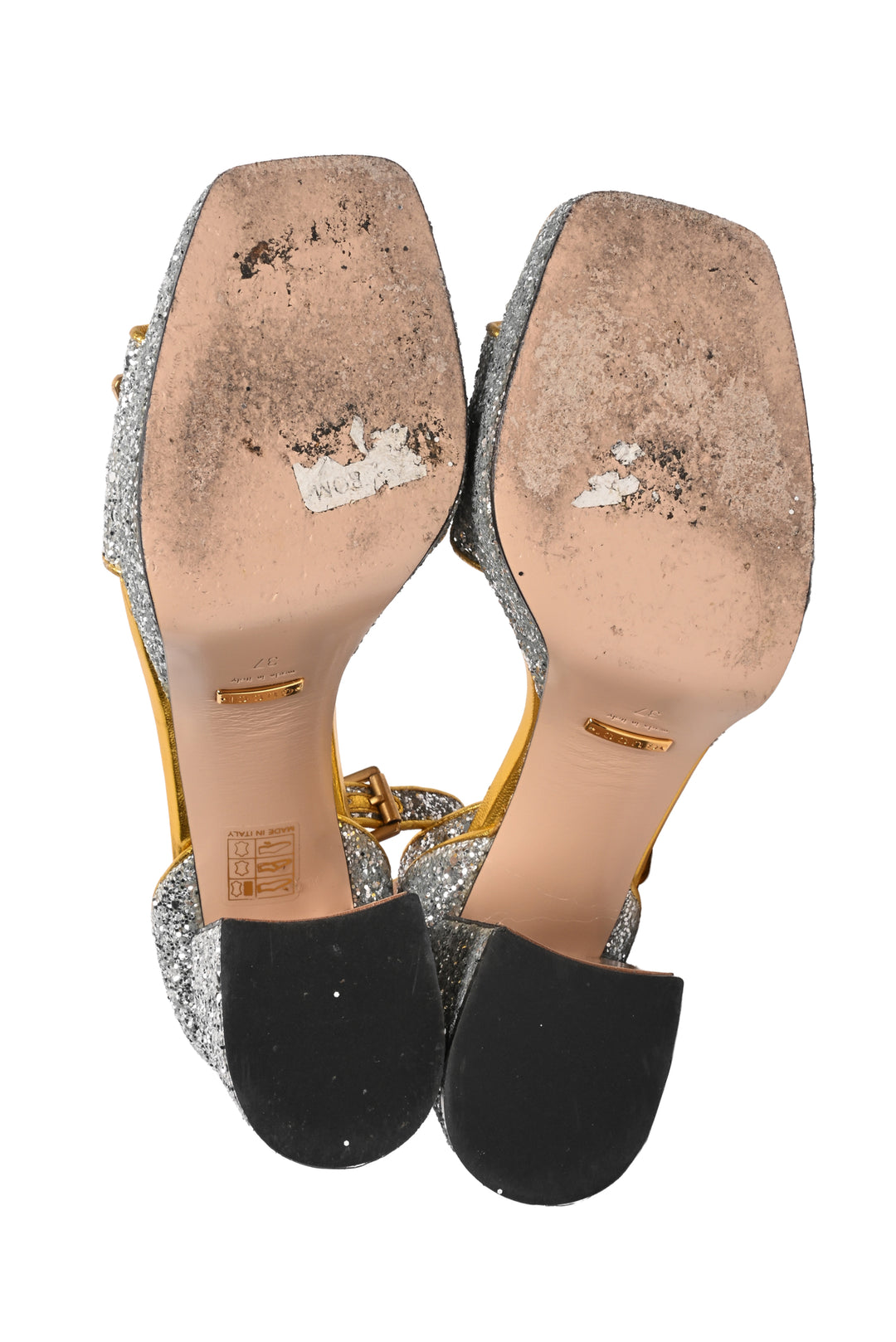 Gucci Size 37 Soko Glitter Platform Sandals