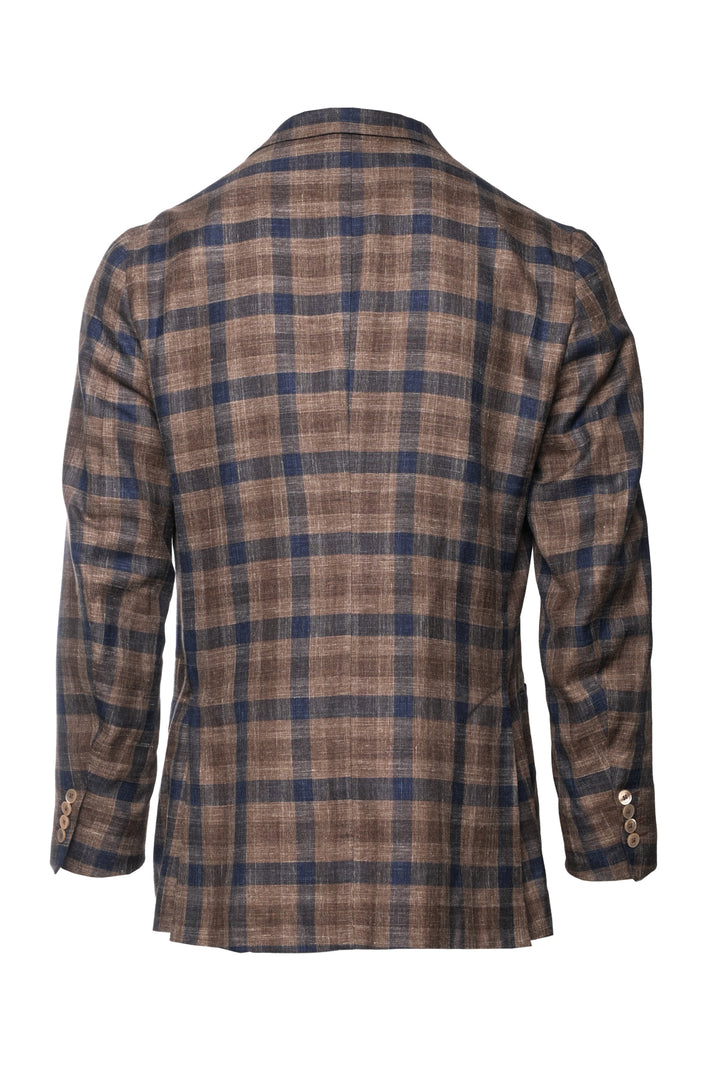 Isaia Size 40 Men's Check Print Wool, Silk & Linen Blend Dustin Blazer