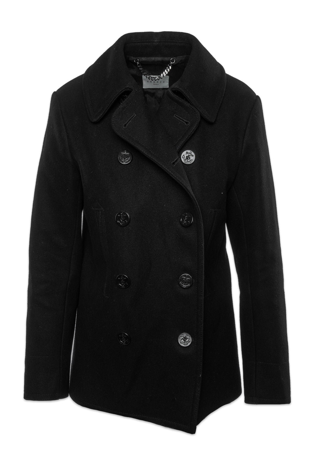 Sandro Size S Men's Wool Peacoat