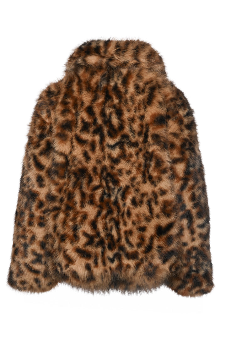 Zadig & Voltaire Size S Finito Leopard Print Faux Fur Coat