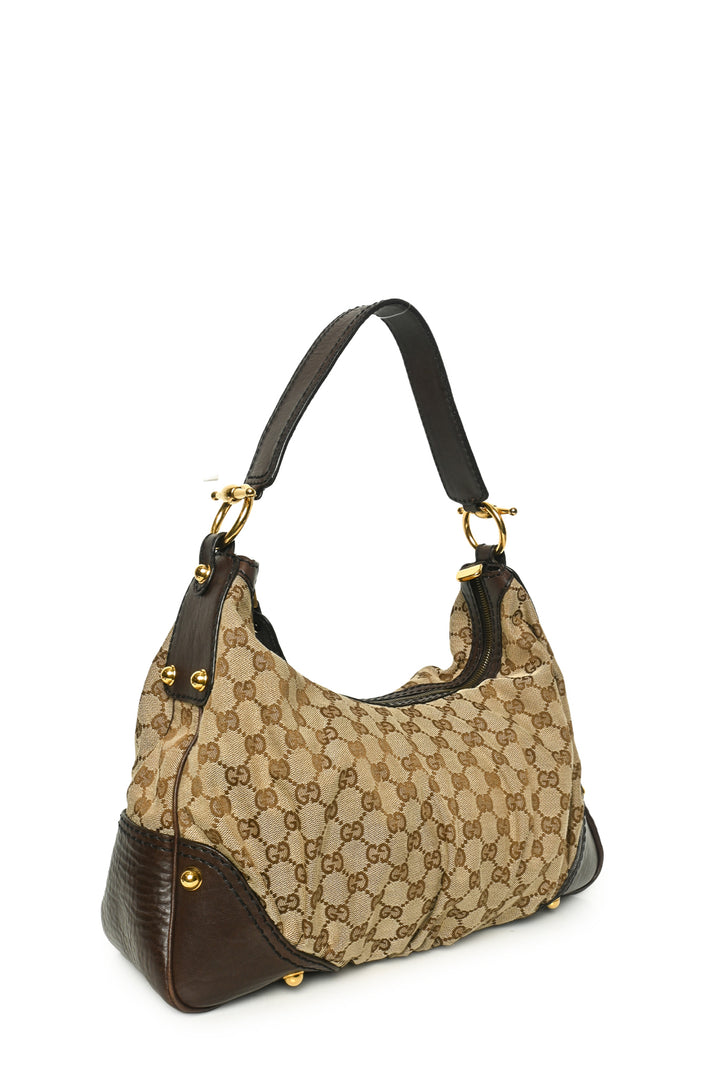 Gucci Monogram Canvas Medium Jockey Hobo
