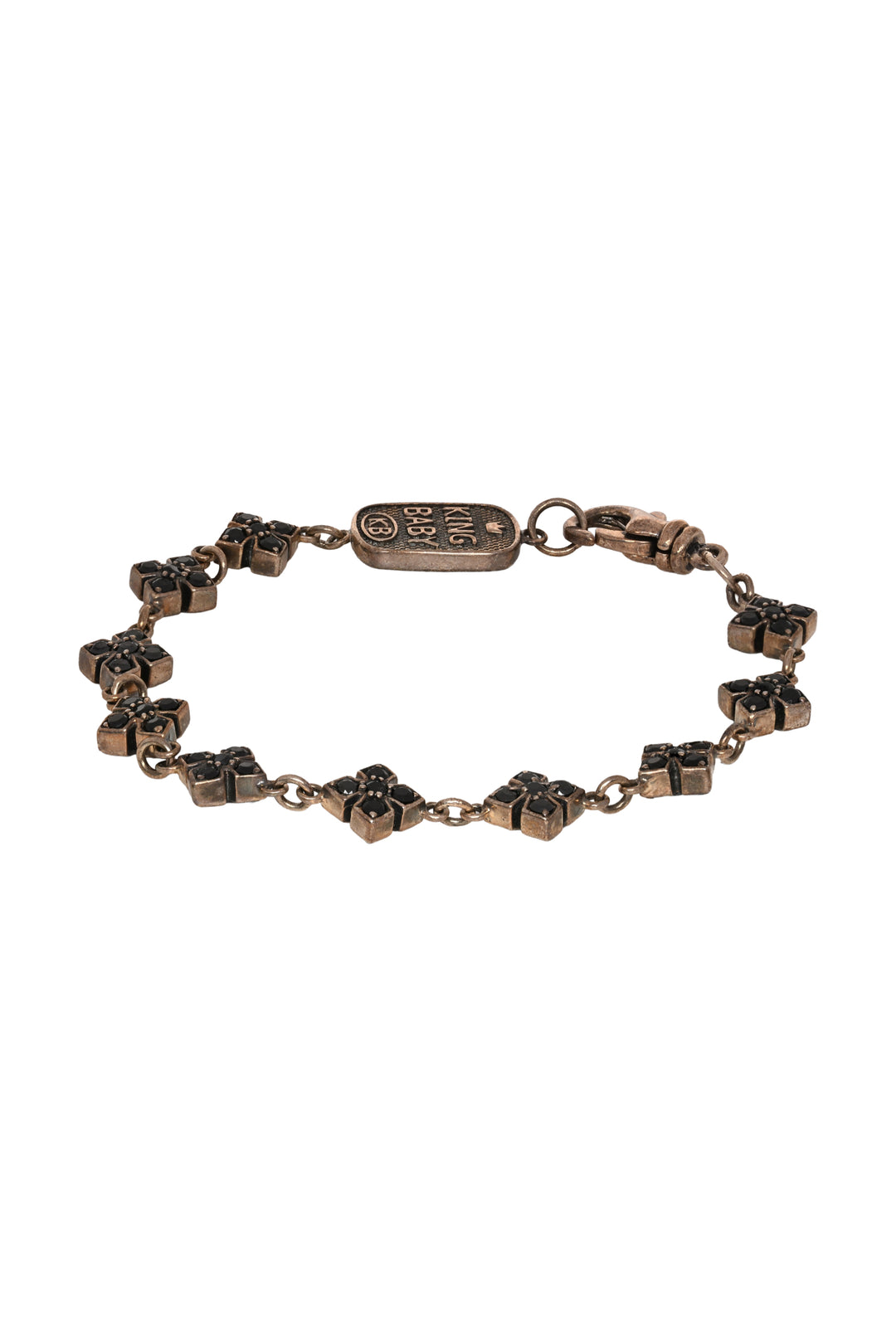 King Baby Black Cubic Zirconia Cross Bracelet