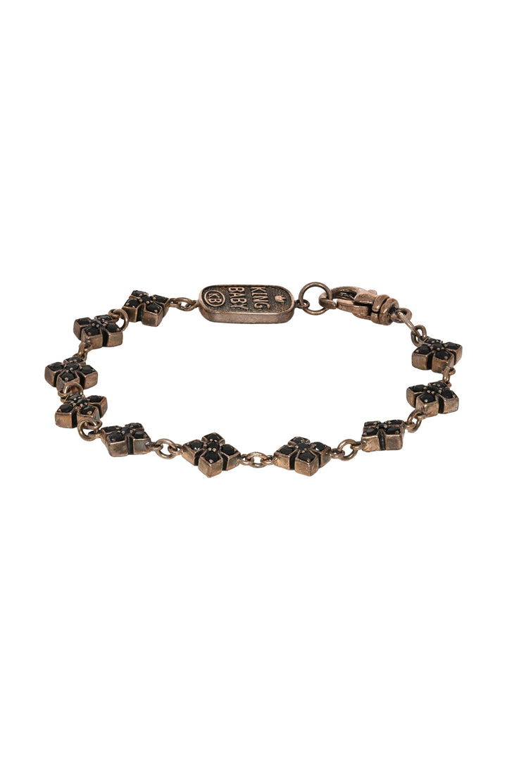 King Baby Black Cubic Zirconia Cross Bracelet