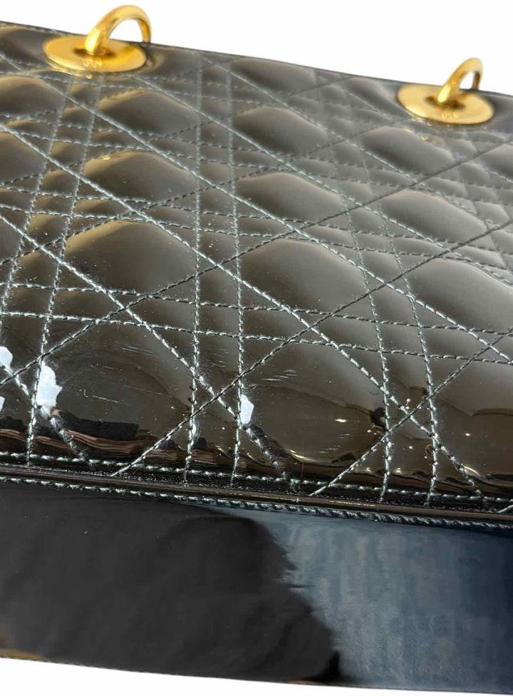 Dior Patent Leather Medium Lady Dior Purse