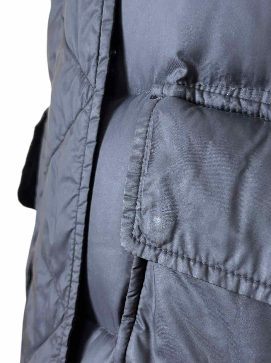 Burberry London Size 46 Quilted Poly Fur Trimmed Coat