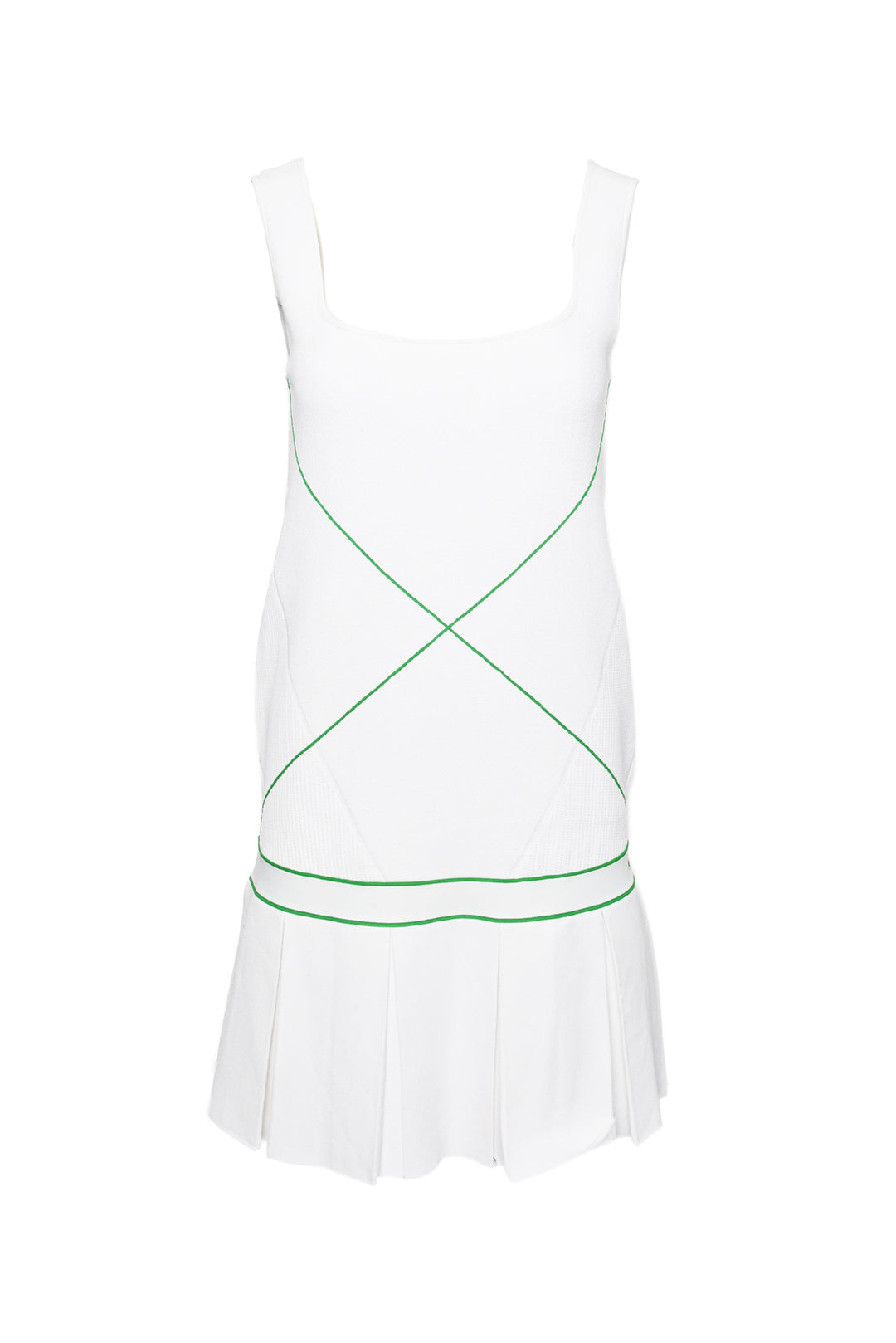 Bottega Veneta Size M Sleeveless Drop-Waist Tennis Dress