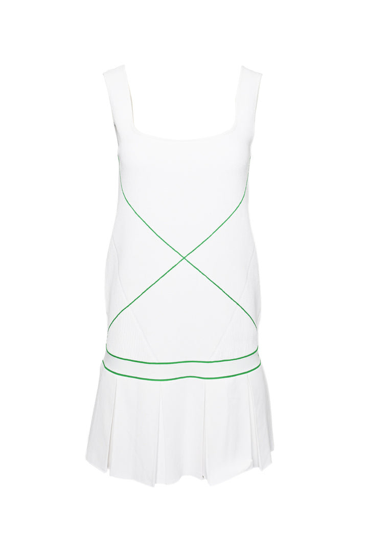Bottega Veneta Size M Sleeveless Drop-Waist Tennis Dress