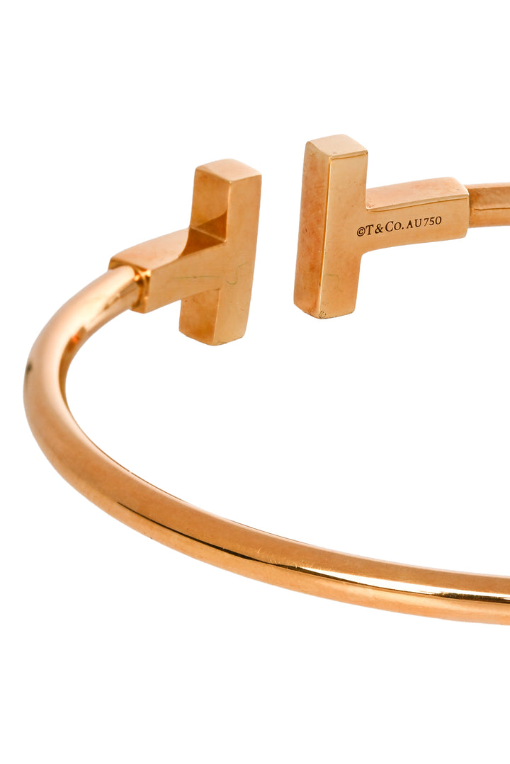 Tiffany & Co 18K Yellow Gold Tiffany T Diamond Wire Bracelet