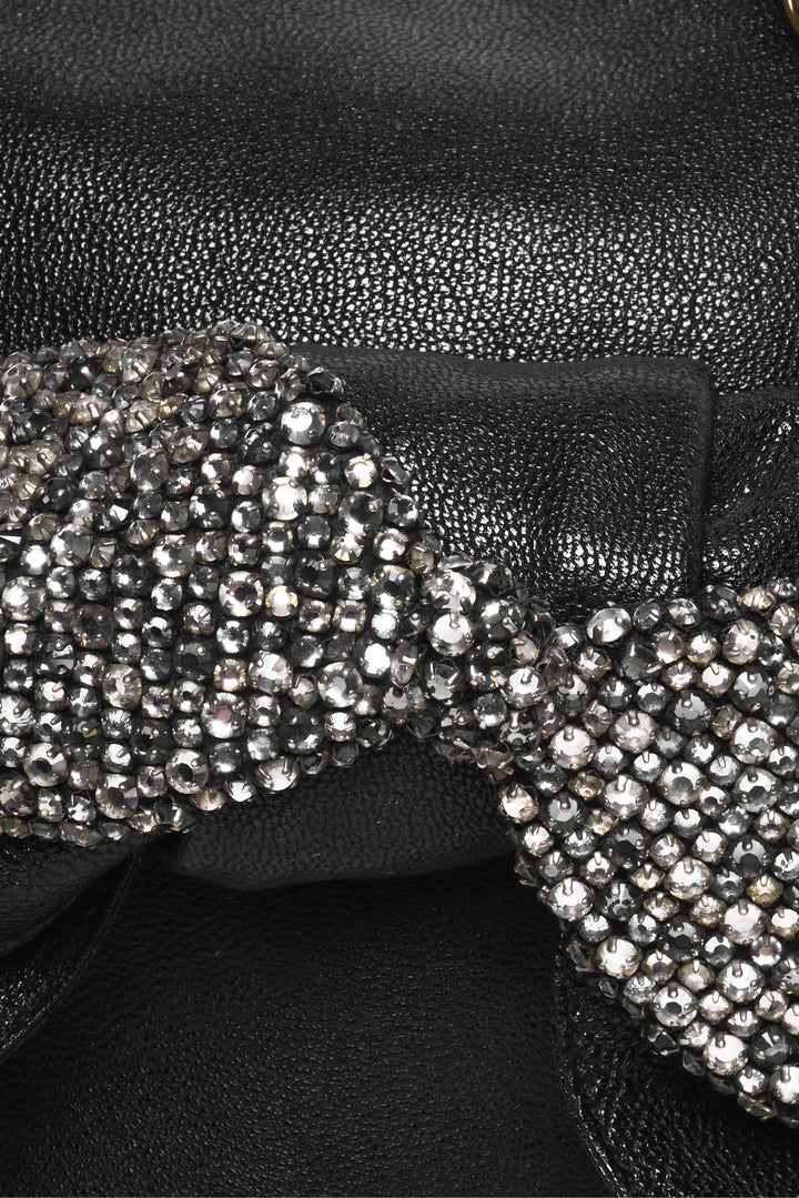 Chloe Vintage Rhinestone Bow Leather Shoulder Bag