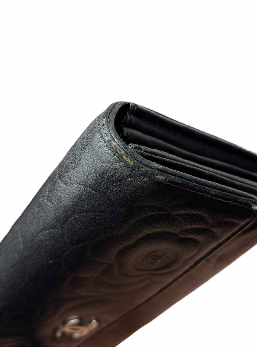 Chanel Camillia Embossed Leather Wallet