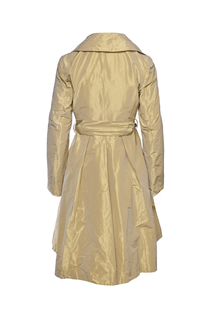 Burberry London Size 6 Metallic Pleated Trench Coat