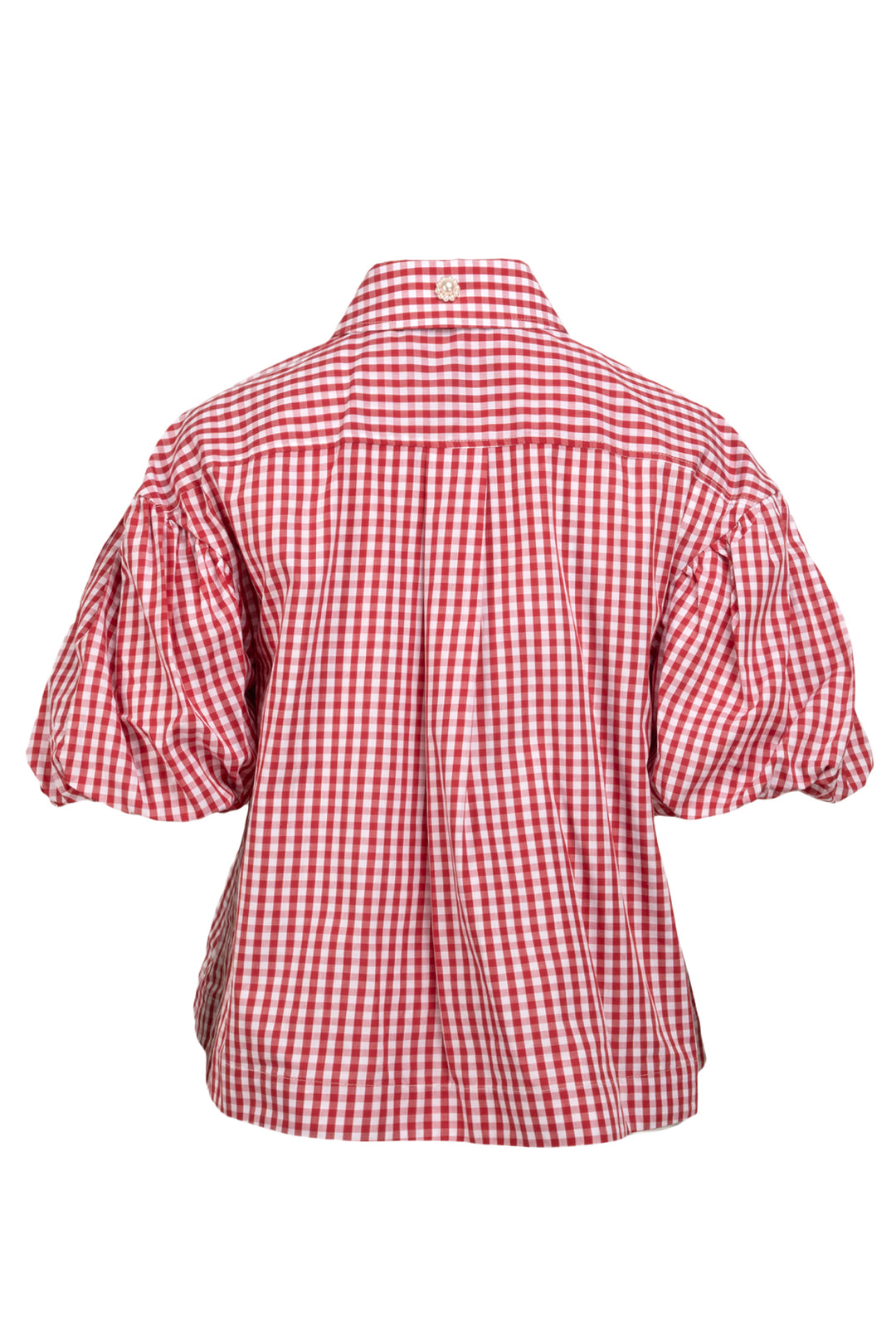 Simone Rocha Size 2 Puff-Sleeve Gingham Shirt