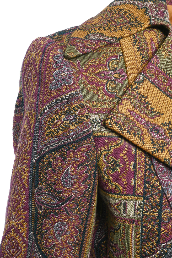 Etro Size 42 Paisley Jacquard Single Breasted Blazer