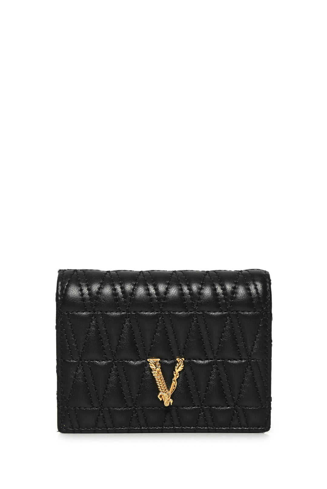 Versace Quilted Nappa Leather Virtus Bifold Wallet