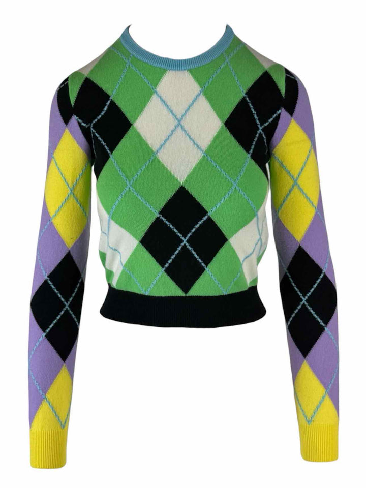 Versace Size 38 Argyle Cashmere Sweater