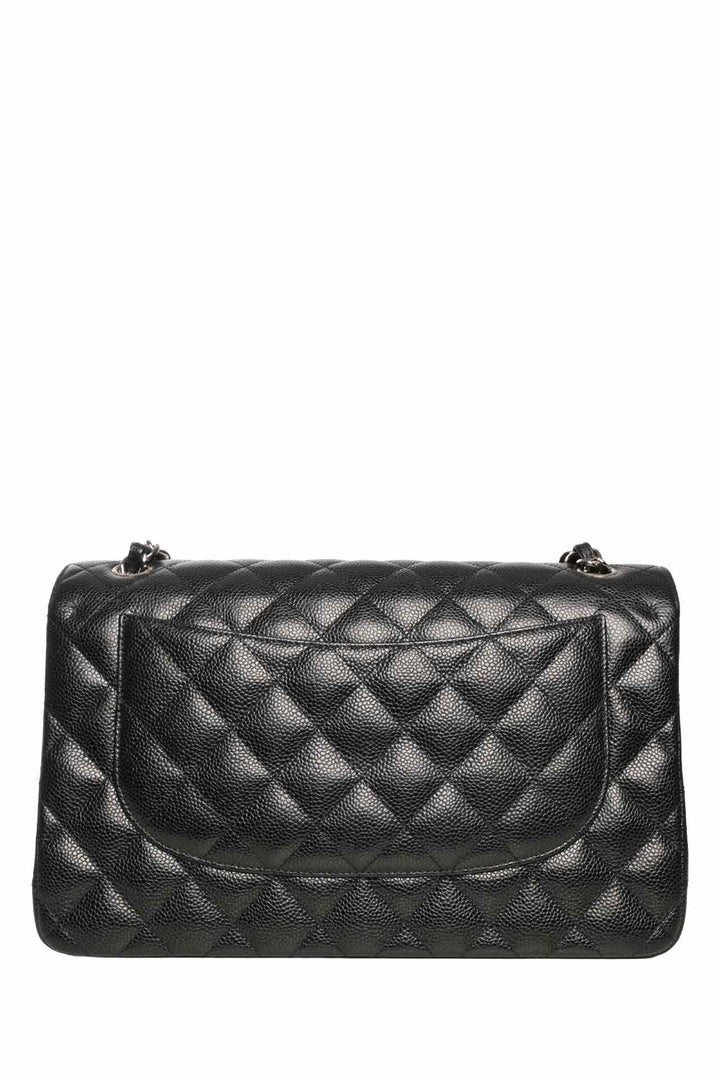 Chanel 2018 Caviar Quilted Jumbo Double Flap Shoulder Bag