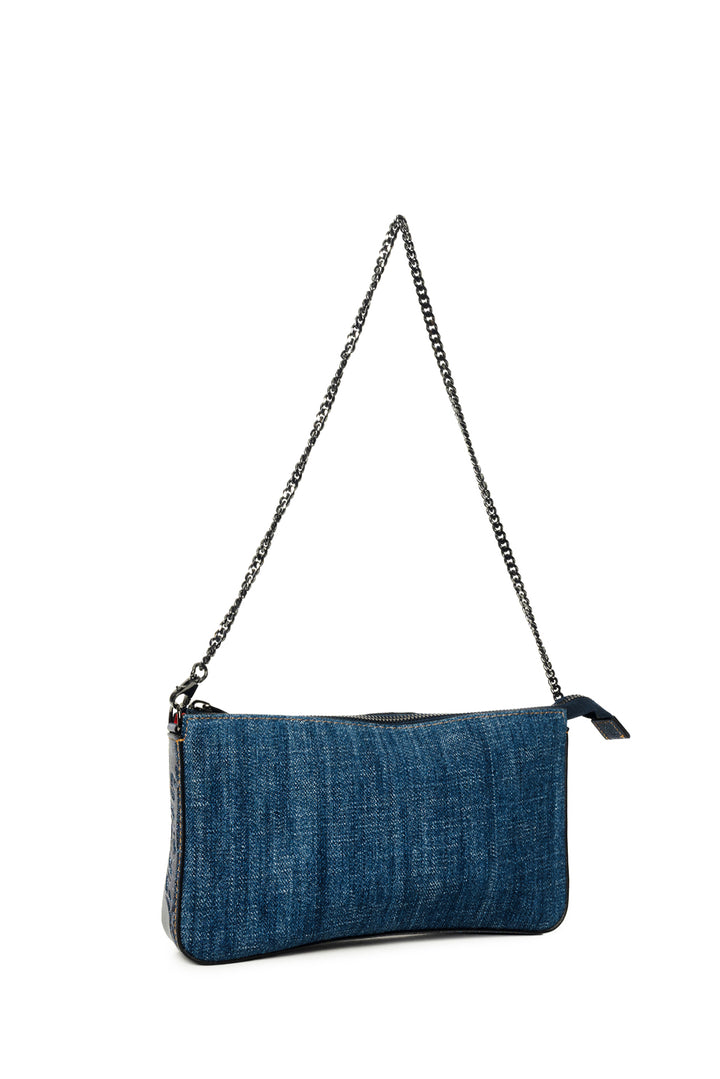 Christian Louboutin Loubila Denim Leather Trim Shoulder Bag