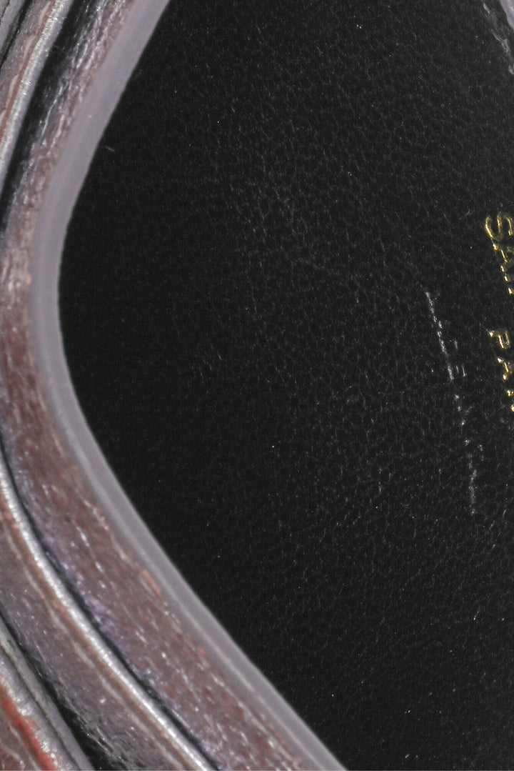 Saint Laurent 2016 Metallic Crackled Matelasse Chevron Monogram Card Holder