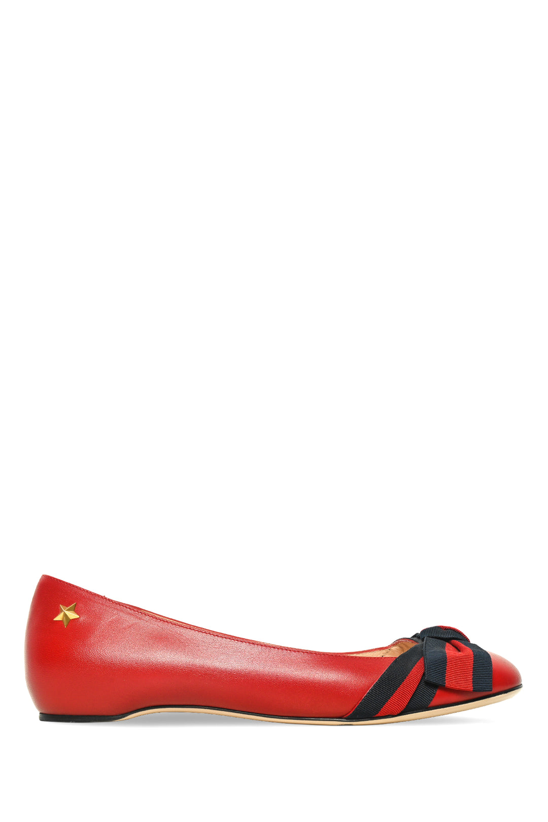 Gucci Size 38 Web Bow Ballet Flats