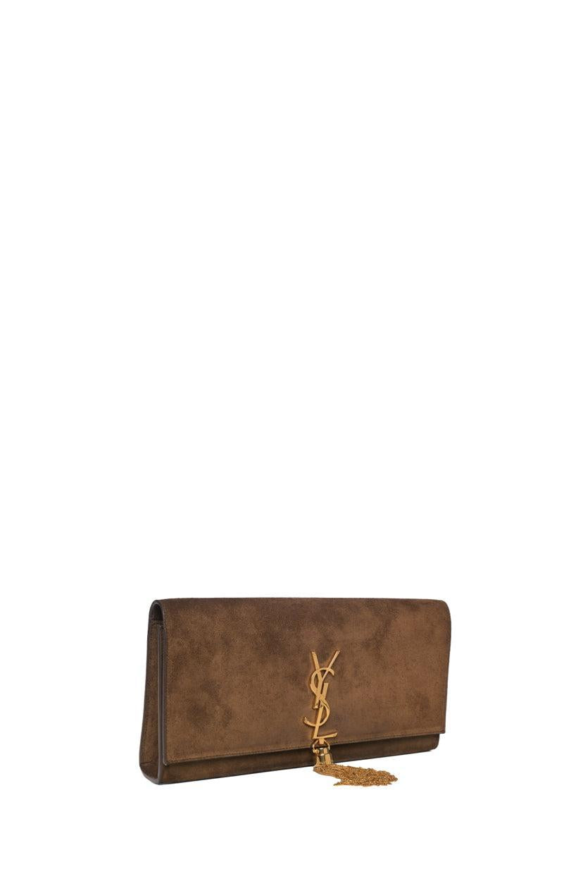 Saint Laurent Cassandre Tassel Suede Clutch